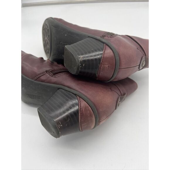 Earth‎ Pegasus Ankle Boot Women's 7B Merlot Red Leather Comfort Side Zip - Picture 11 of 11